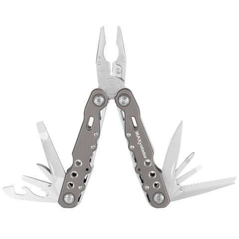 New Arrivals MAXVOLADOR Stainless Steel Multitool Pocket Knife, Tactical Multi Tool With Scissors, Saw, Survival Folding Pliers with Replaceable Wire Cutters for Camping, Outdoor