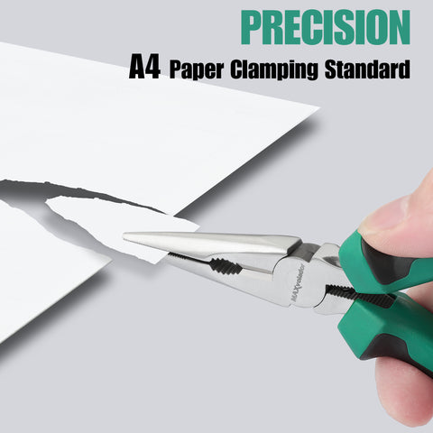 The best selling item MAXVOLADOR Premium 6” Needle Nose Pliers, Paper Clamp Precision, Heavy-Duty CRV Steel, Large Soft Grip with Wire Cutter, Long Nose Cutting Pliers