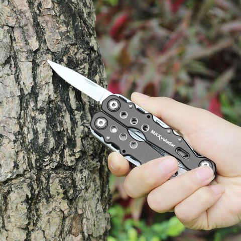 New Arrivals MAXVOLADOR Stainless Steel Multitool Pocket Knife, Tactical Multi Tool With Scissors, Saw, Survival Folding Pliers with Replaceable Wire Cutters for Camping, Outdoor
