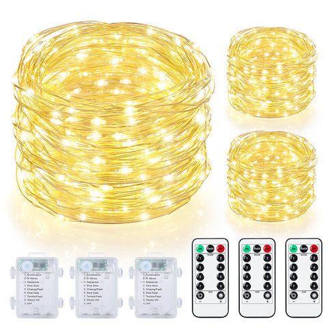 Mlambert 3 Pack 33 FT Fairy String Lights