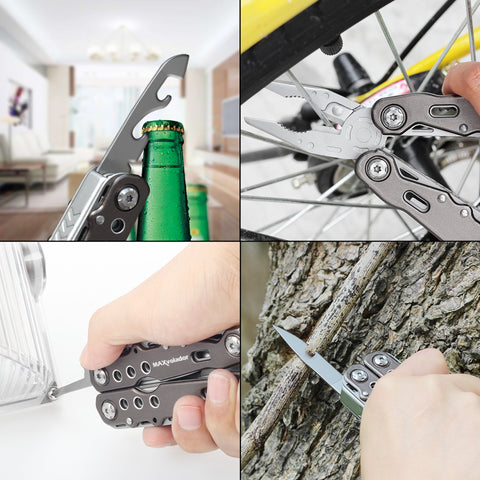 New Arrivals MAXVOLADOR Stainless Steel Multitool Pocket Knife, Tactical Multi Tool With Scissors, Saw, Survival Folding Pliers with Replaceable Wire Cutters for Camping, Outdoor