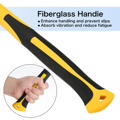 MAXVOLADOR Hammer Fiberglass HIGH QUALITY Forged Hardened Steel Head with polished smooth faced Fiberglass handle with shock absorbing design