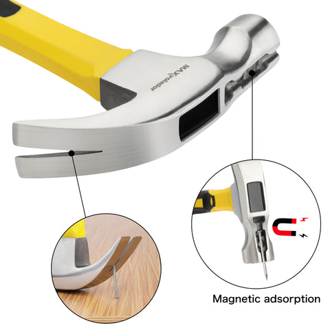 MAXVOLADOR Hammer Fiberglass HIGH QUALITY Forged Hardened Steel Head with polished smooth faced Fiberglass handle with shock absorbing design