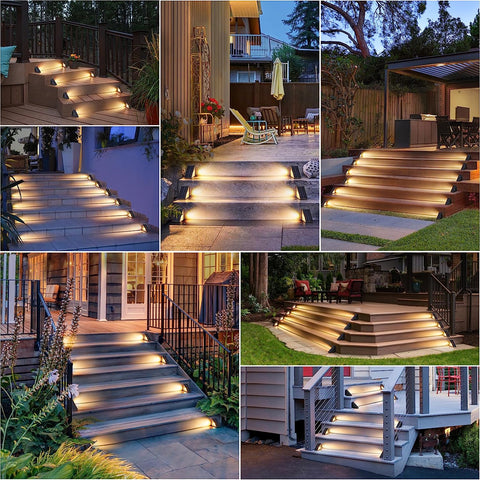 MAXvolador 6-Pack LED Solar Step Lights, Waterproof IP67