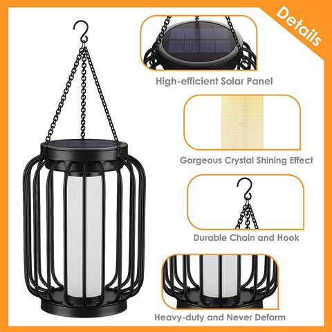 MAXvolador 2-Pack Solar Lantern with Crystal Shining Effect