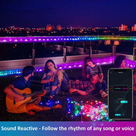 MAXvolador 33FT Sound-Reactive Smart LED RGB Fairy Lights
