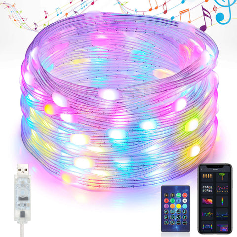 MAXvolador 33FT Sound-Reactive Smart LED RGB Fairy Lights