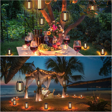 MAXvolador 2-Pack Solar Lantern with Crystal Shining Effect