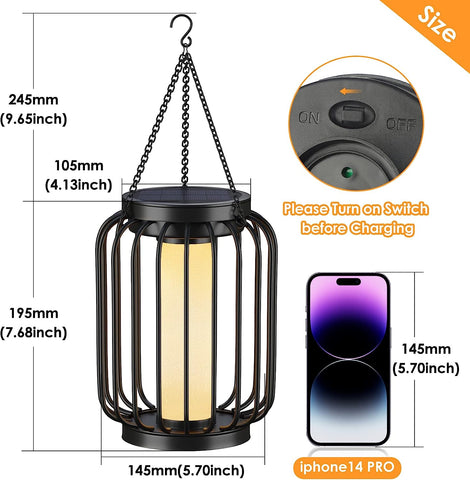 MAXvolador 2-Pack Solar Lantern with Crystal Shining Effect