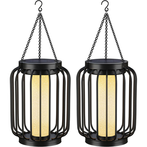 MAXvolador 2-Pack Solar Lantern with Crystal Shining Effect