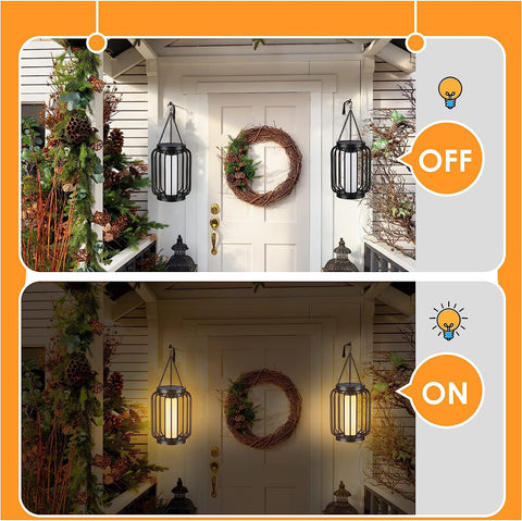 MAXvolador 2-Pack Solar Lantern with Crystal Shining Effect