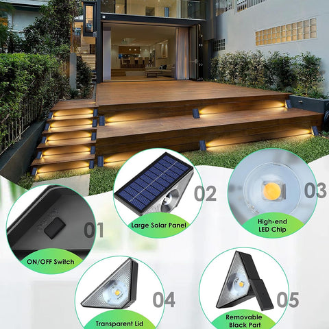 MAXvolador 6-Pack LED Solar Step Lights, Waterproof IP67