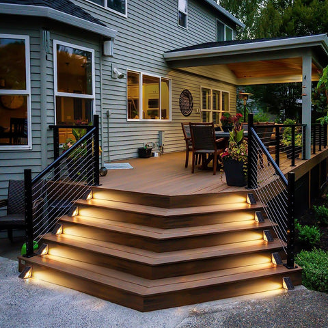 MAXvolador 6-Pack LED Solar Step Lights, Waterproof IP67