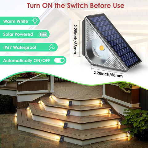 MAXvolador 6-Pack LED Solar Step Lights, Waterproof IP67