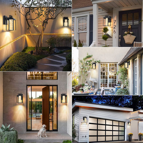 MAXvolador Outdoor LED Wall Lantern with Crystal Bubble Glass