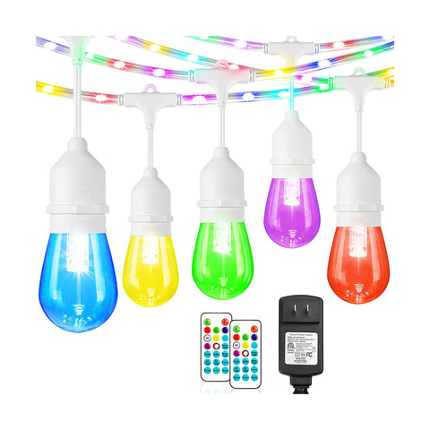 MAXvolador 48FT RGB String Lights with Fairy Luminous Rope