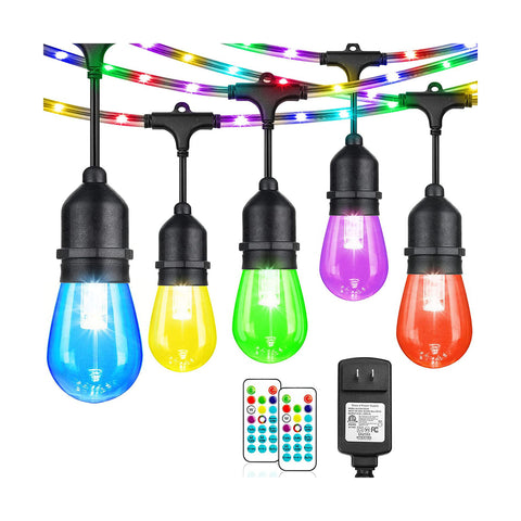 MAXvolador 48FT RGB String Lights with Fairy Luminous Rope