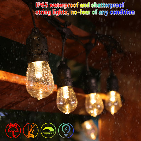 MAXvolador 48FT Solar Outdoor RGB String Lights & 6 Lighting Modes