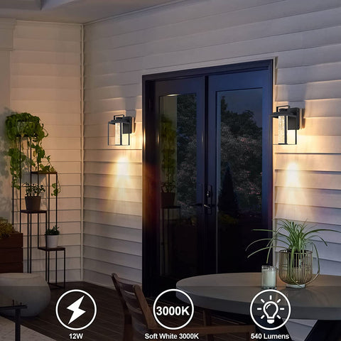 MAXvolador Outdoor LED Wall Lantern with Crystal Bubble Glass