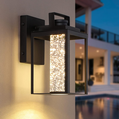 MAXvolador Outdoor LED Wall Lantern with Crystal Bubble Glass