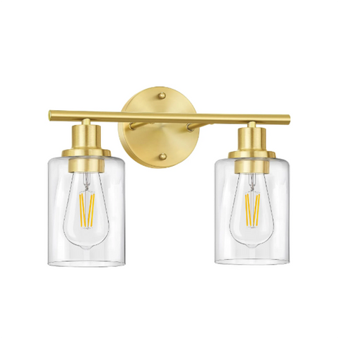 MAXvolador Matte Black Vanity Light, Wall Mounted Lights with Glass Shade