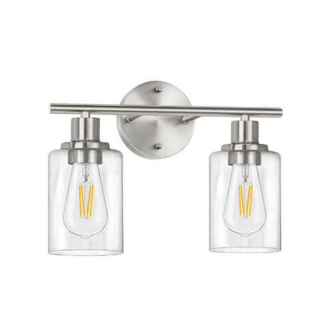 MAXvolador Matte Black Vanity Light, Wall Mounted Lights with Glass Shade