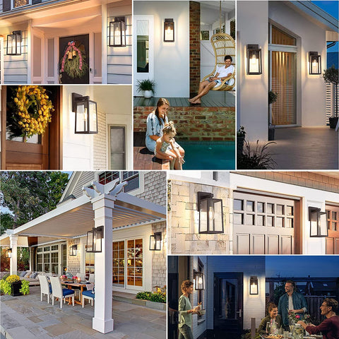 MAXvolador Outdoor Wall Lantern with Clear Glass Shade