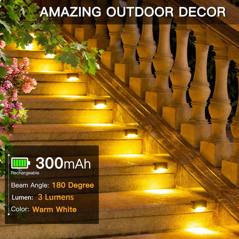 Maxvolador 20-Pack Solar Deck Lights, Solar Powered Step Light Waterproof, LED Outdoor Fence Lighting Bronze Finished for  Stairs Decks Patio Path Yard Garden Decor, Warm White，Amazing outdoor decor