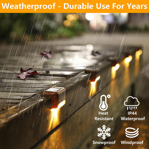 Maxvolador 20-Pack Solar Deck Lights, Solar Powered Step Light Waterproof, LED Outdoor Fence Lighting Bronze Finished for  Stairs Decks Patio Path Yard Garden Decor, Warm White，Weatherproof-Durable use for years