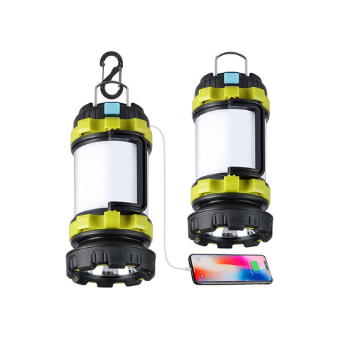 Maxvolador 2 Pack Camping Lantern, Outdoor Led Camping Lantern, Rechargeable Flashlights with 1000LM, 6 Modes, 4000mAh Power Bank, IPX5 Waterproof Portable Emergency Camping Light for Hurricane Survival Hiking