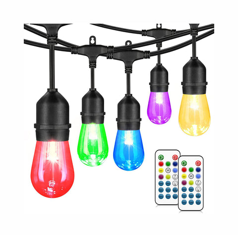 MAXvolador 48FT RGB Outdoor Patio Lights with 8 Light Colors