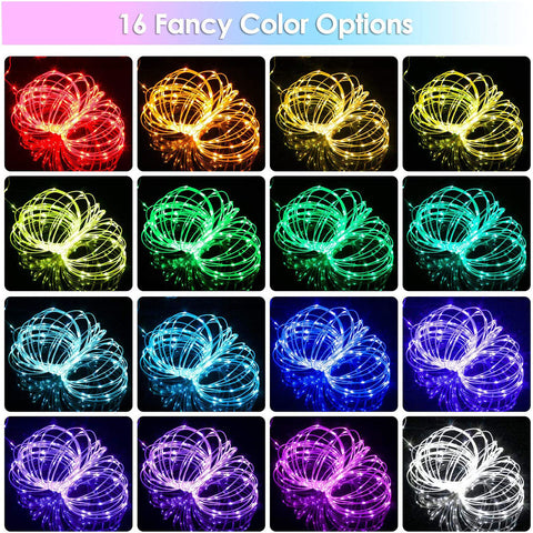 Maxvolador 132Ft LED Rope Lights Outdoor, 16 Colors RGB Remote Control Fairy String Lights Plug in with 300 LEDs, Waterproof, Super Durable for Bedroom Patio Christmas Decor，16 Fancy Color Options