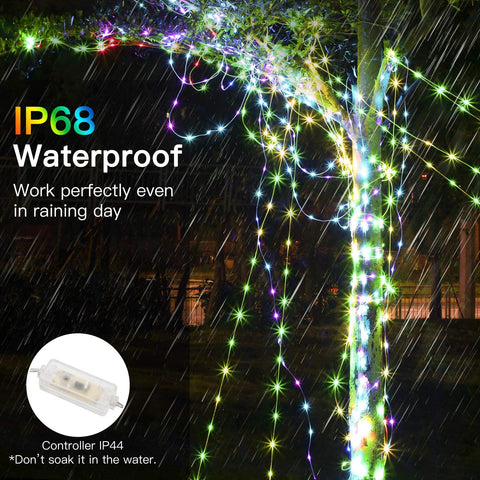 Maxvolador 99Ft LED Rope Lights Outdoor, 16 Colors RGB Remote Control Fairy String Lights Plug in with 300 LEDs, Waterproof, Super Durable for Bedroom Patio Christmas Decor，Work perfectly even in raining day