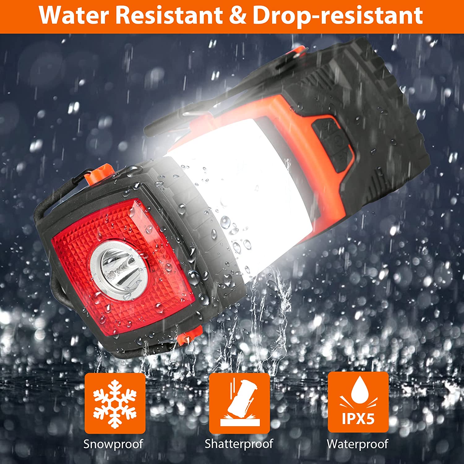 Maxvolador LED Camping Lantern, Rechargeable Flashlights with 1000LM, , Daylight Warm Light 8 Modes, 4400mAh Power Bank, Portable Waterproof Tent Light for Hiking, Survival，Water Resistant and Drop-resistant