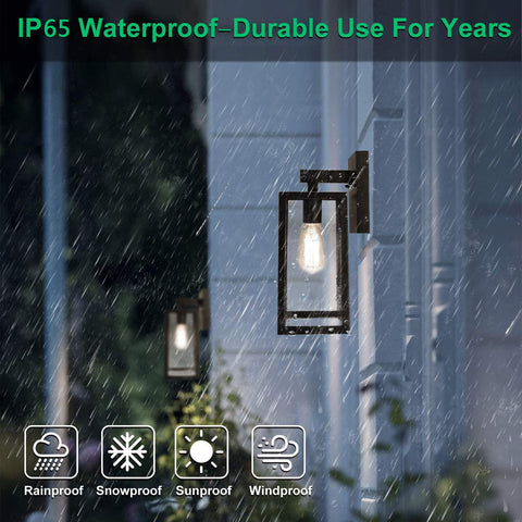 MAXvolador Outdoor Wall Lantern with Clear Glass Shade