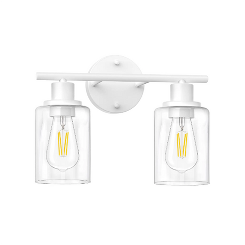 MAXvolador Matte Black Vanity Light, Wall Mounted Lights with Glass Shade