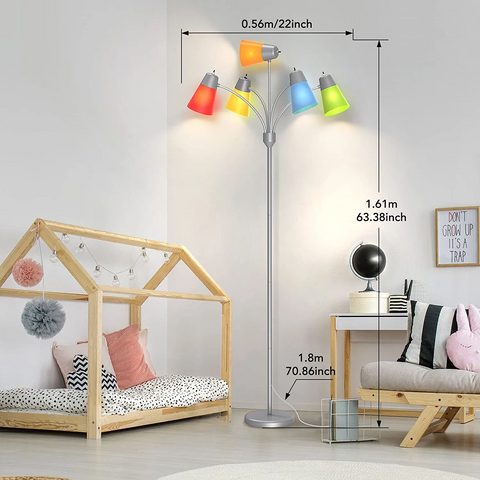 MAXvolador Medusa Multi Head Modern Tall Standing Lamps with 2 Set of Shades