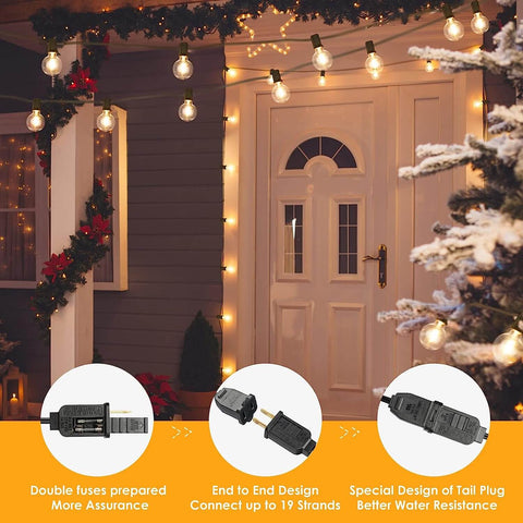 MAXvolador 50FT Connectable & Dimmable Outdoor Bistro Lights