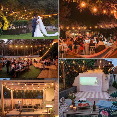 MAXvolador 50FT Connectable & Dimmable Outdoor Bistro Lights