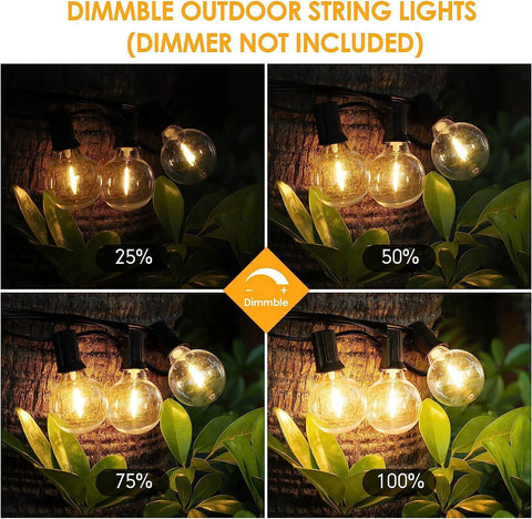 MAXvolador 50FT Connectable & Dimmable Outdoor Bistro Lights