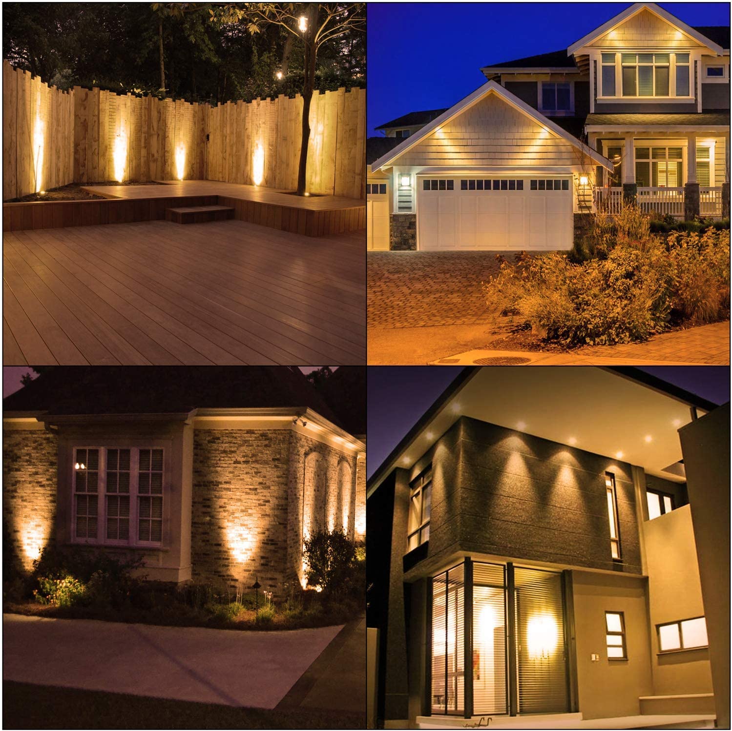 maxvolador 4-Pack MR16 LED Bulbs, 2700K Warm White, 12V Spotlight Bulbs, Non-Dimmable, 45 Degree Beam Angle View, Courtyard